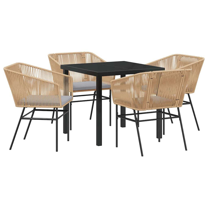 Have Spisebordssæt 5 pcs Brun Poly rattan