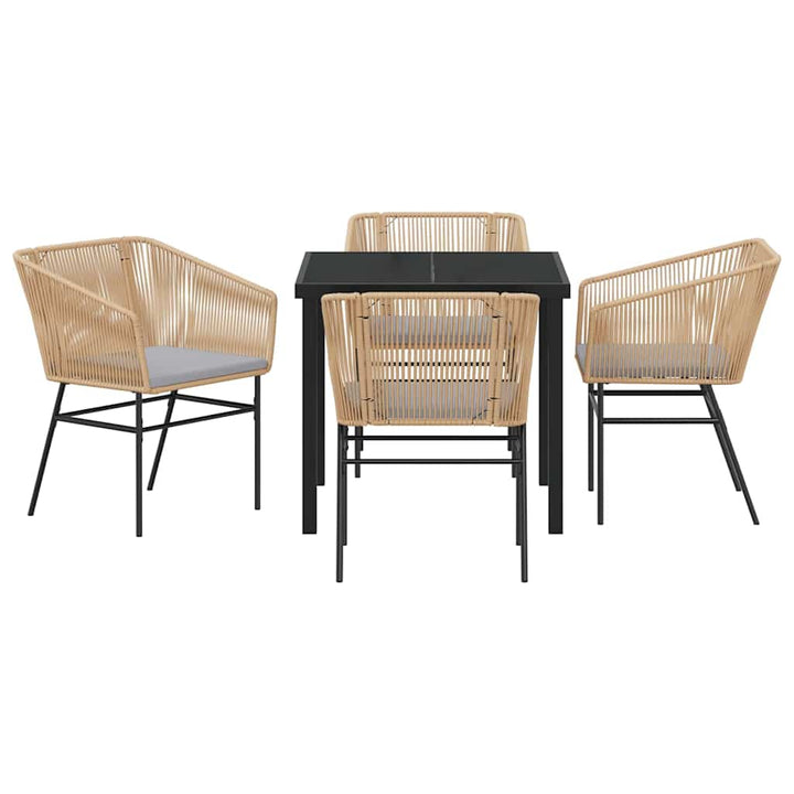 Have Spisebordssæt 5 pcs Brun Poly rattan
