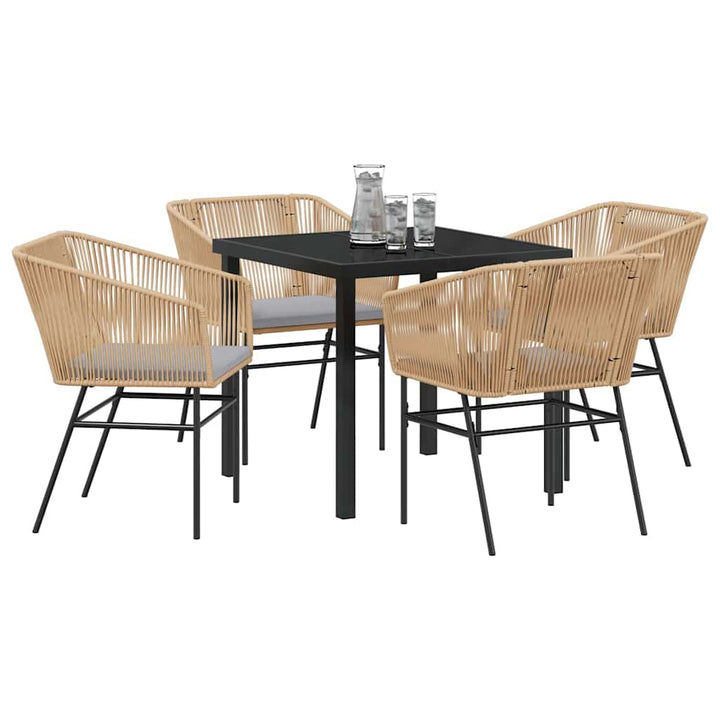 Have Spisebordssæt 5 pcs Brun Poly rattan