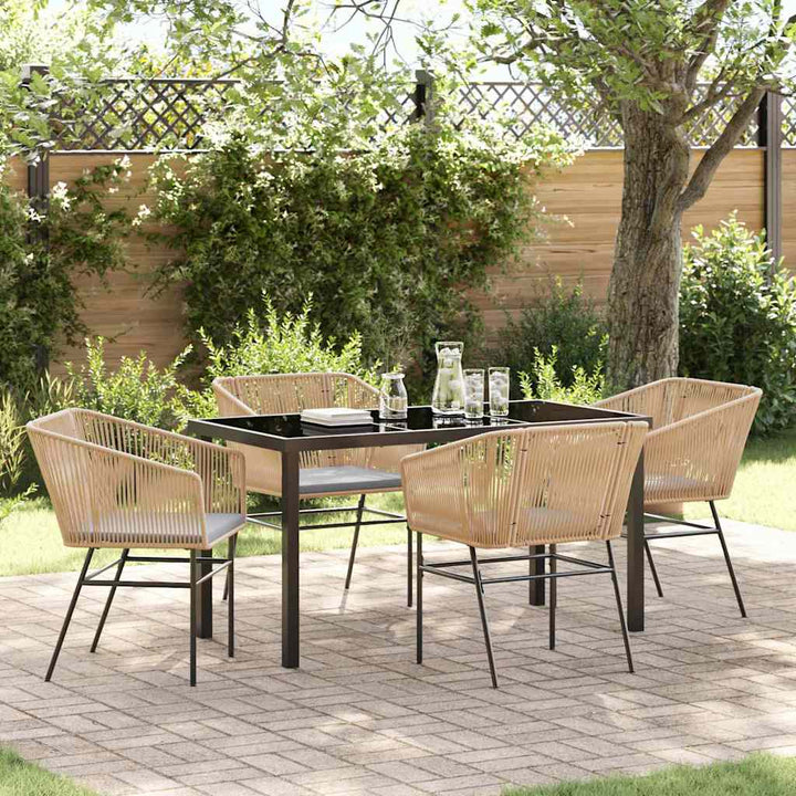Have Spisebordssæt 5 pcs Brun Poly rattan