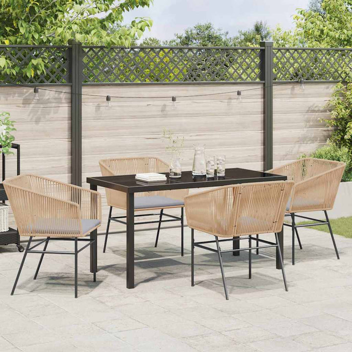 Have Spisebordssæt 5 pcs Brun Poly rattan