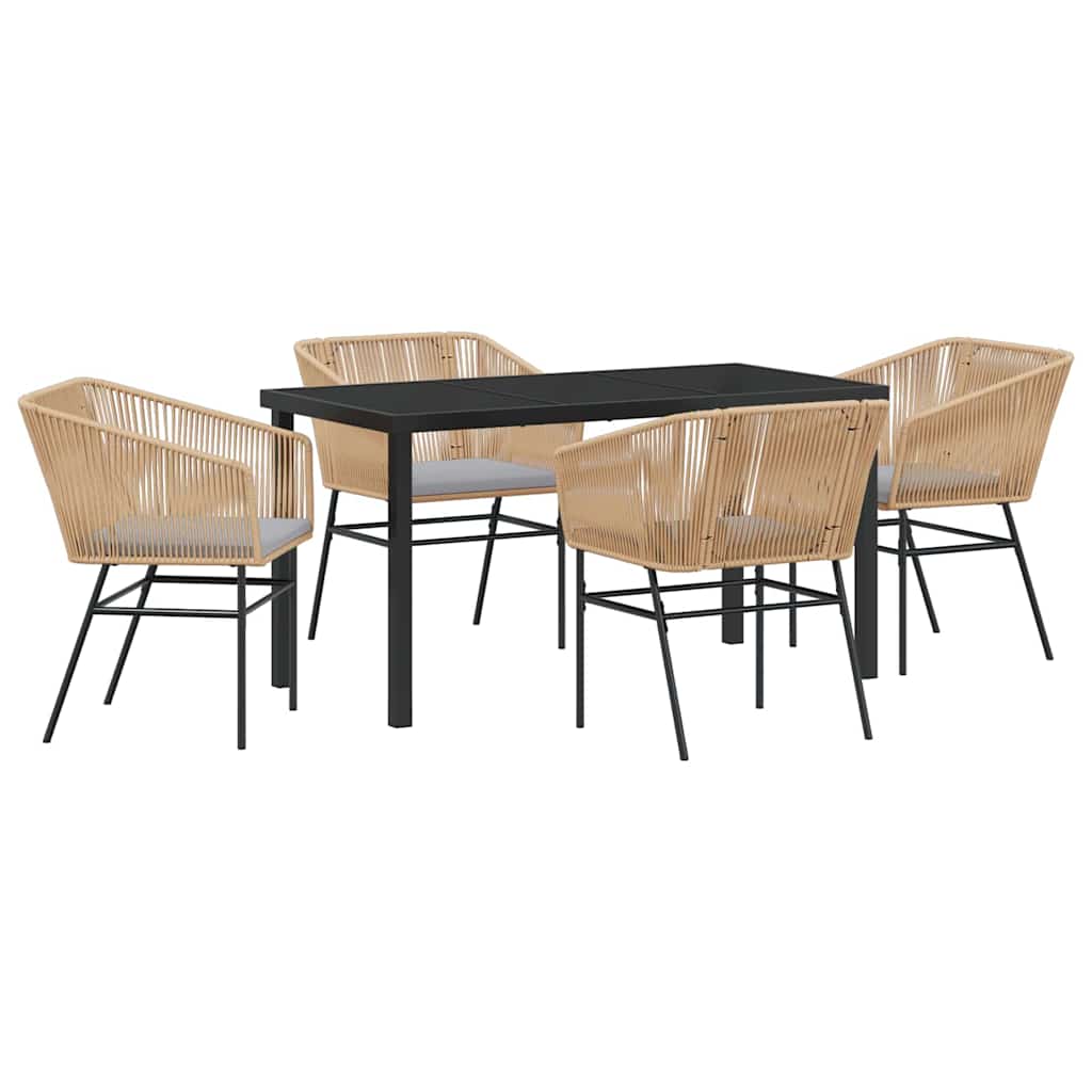 Have Spisebordssæt 5 pcs Brun Poly rattan