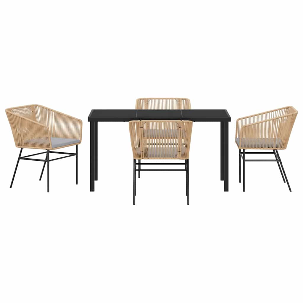 Have Spisebordssæt 5 pcs Brun Poly rattan