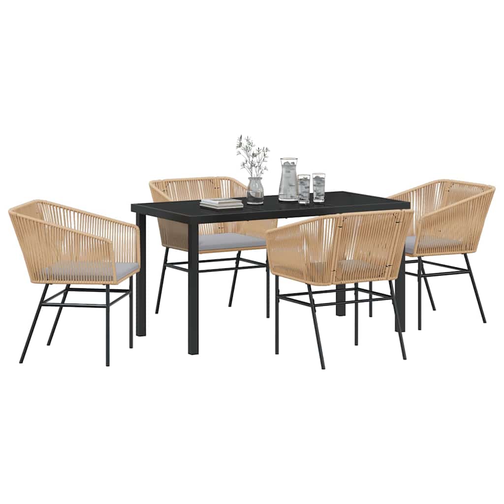 Have Spisebordssæt 5 pcs Brun Poly rattan