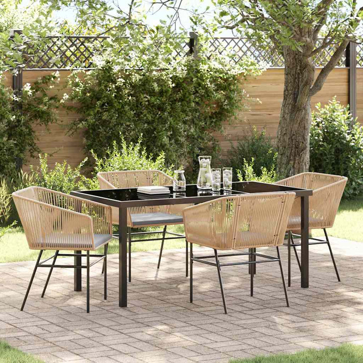 Have Spisebordssæt 5 pcs Brun Poly rattan