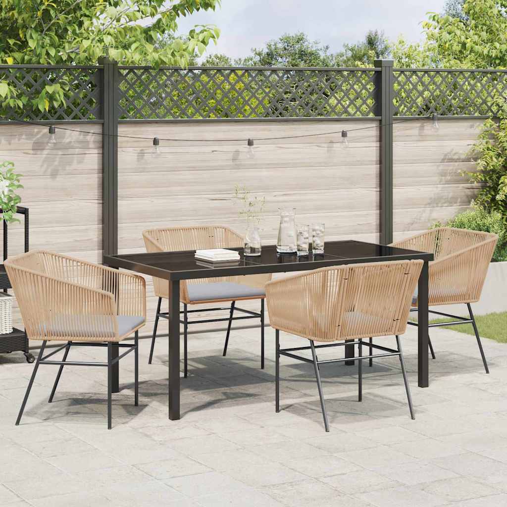 Have Spisebordssæt 5 pcs Brun Poly rattan