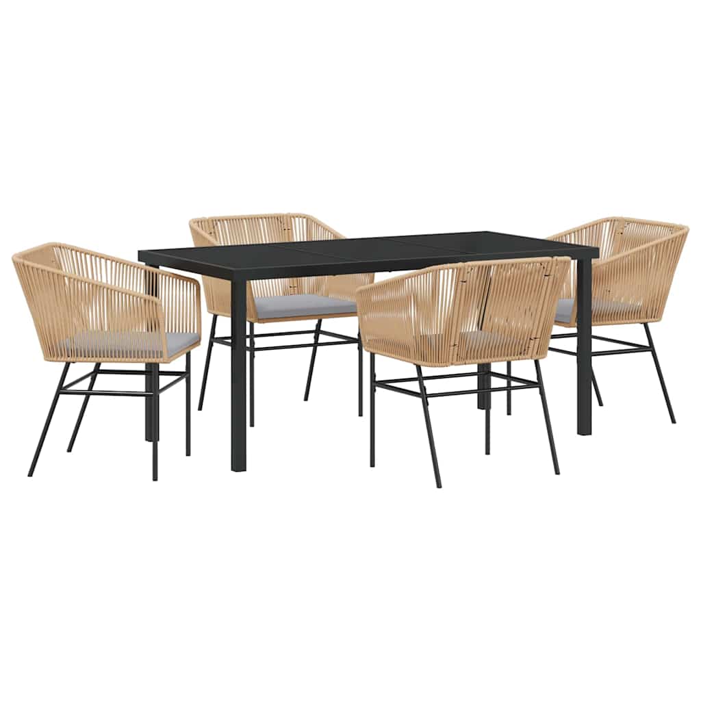 Have Spisebordssæt 5 pcs Brun Poly rattan
