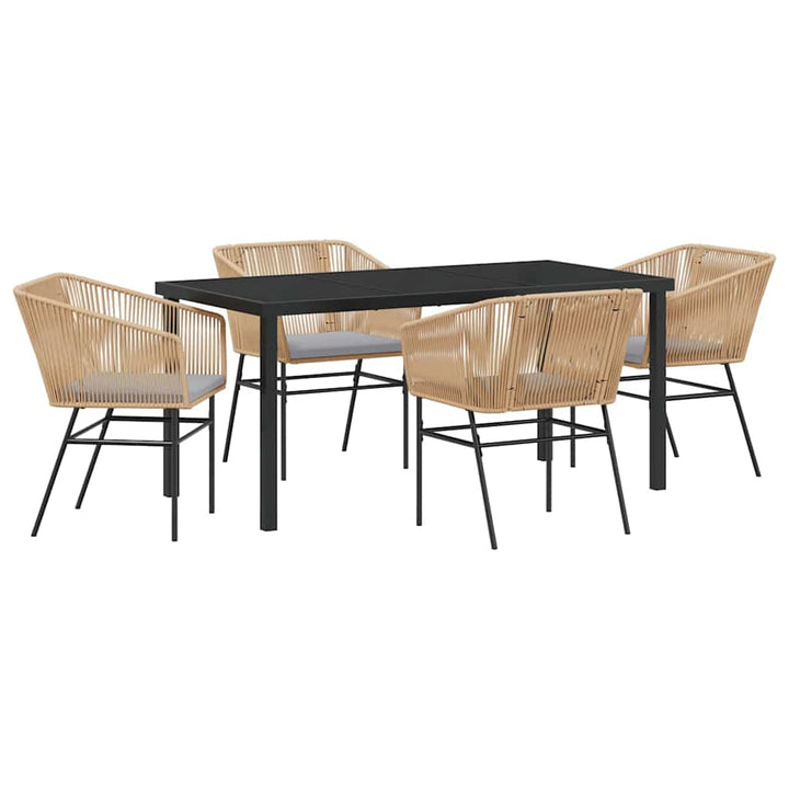 Have Spisebordssæt 5 pcs Brun Poly rattan