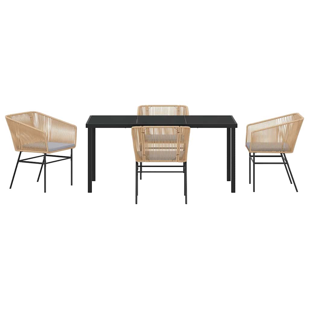 Have Spisebordssæt 5 pcs Brun Poly rattan