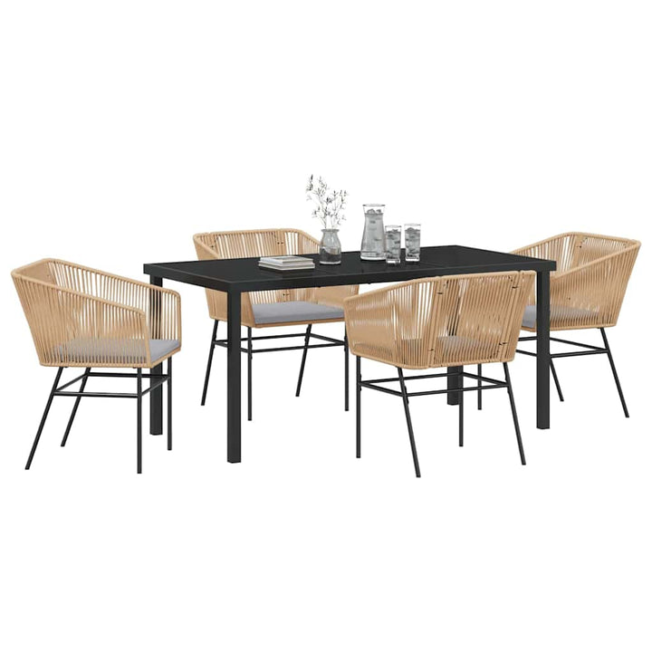 Have Spisebordssæt 5 pcs Brun Poly rattan