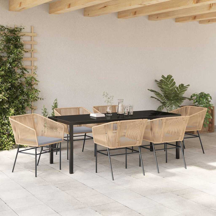 Have Spisebordssæt 7 pcs Brun Poly rattan