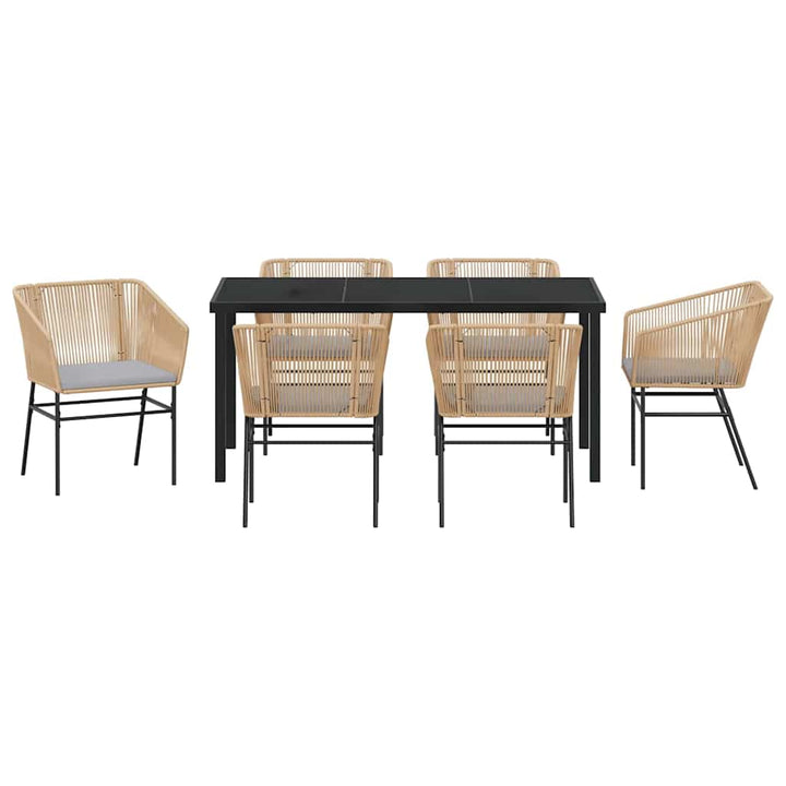 Have Spisebordssæt 7 pcs Brun Poly rattan