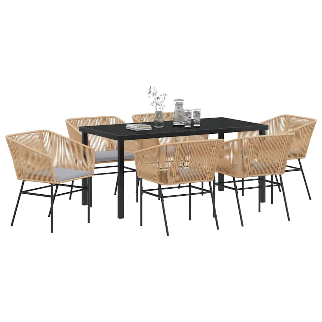 Have Spisebordssæt 7 pcs Brun Poly rattan