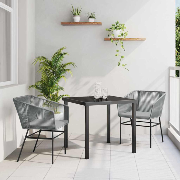 Have Spisebordssæt 3 pcs Grå Poly rattan