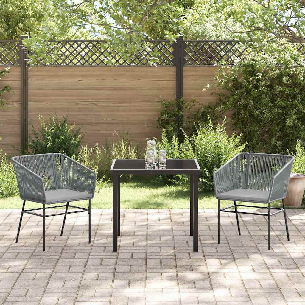 Have Spisebordssæt 3 pcs Grå Poly rattan