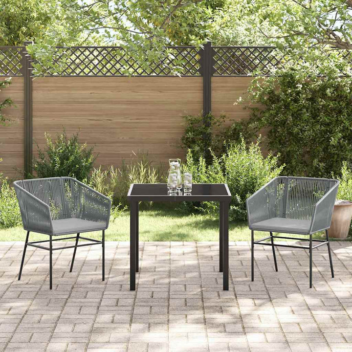 Have Spisebordssæt 3 pcs Grå Poly rattan