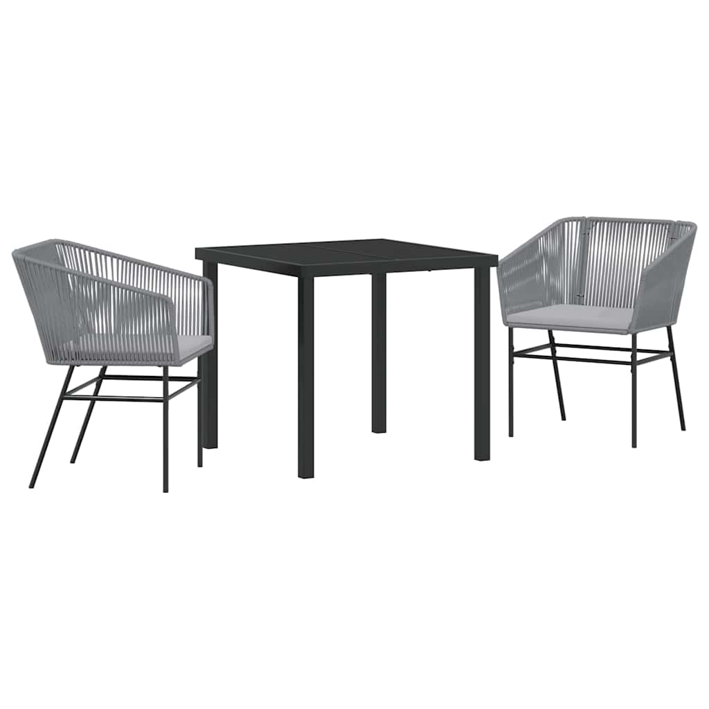 Have Spisebordssæt 3 pcs Grå Poly rattan