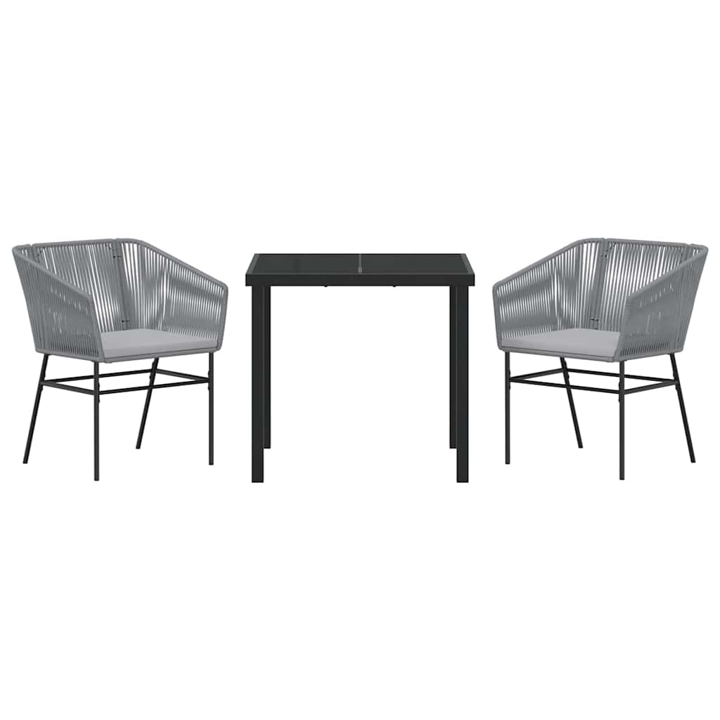 Have Spisebordssæt 3 pcs Grå Poly rattan