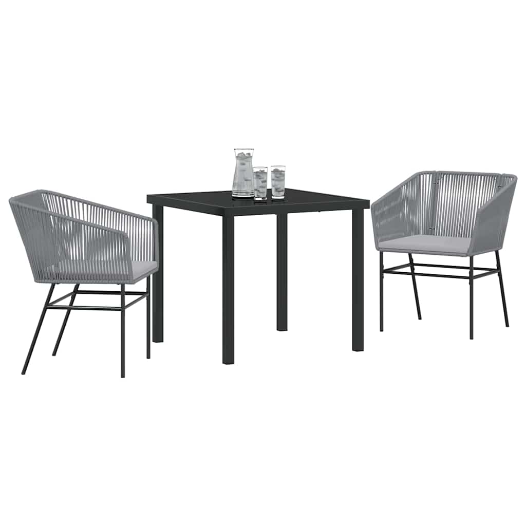 Have Spisebordssæt 3 pcs Grå Poly rattan