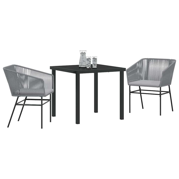 Have Spisebordssæt 3 pcs Grå Poly rattan