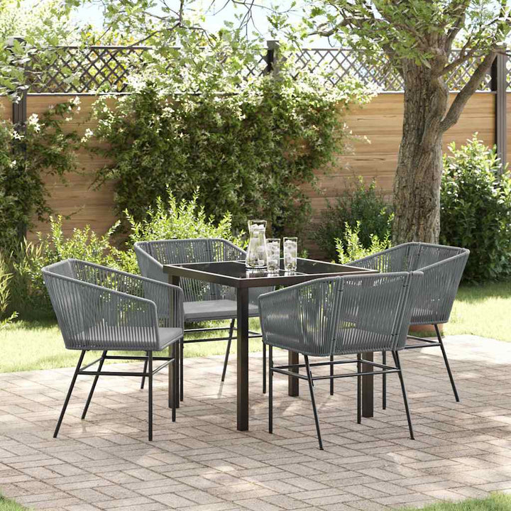 Have Spisebordssæt 5 pcs Grå Poly rattan