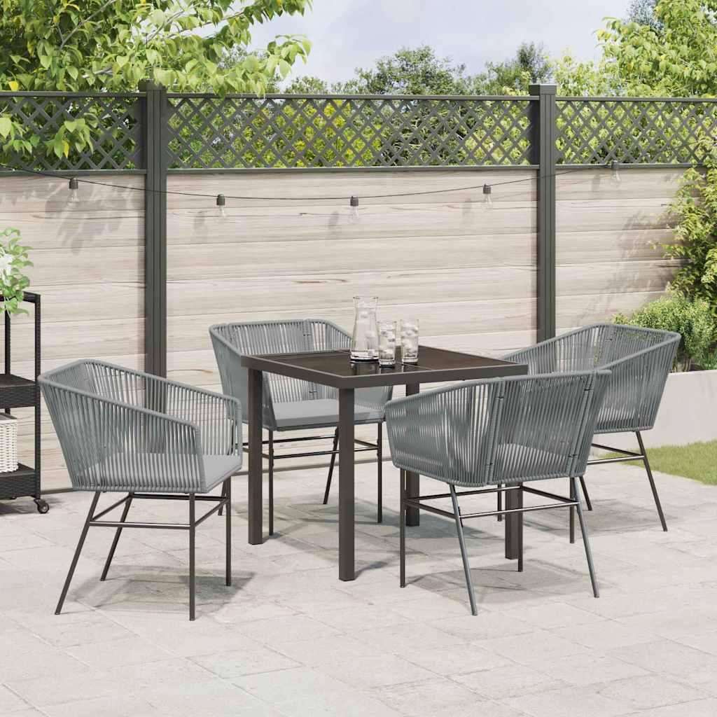 Have Spisebordssæt 5 pcs Grå Poly rattan