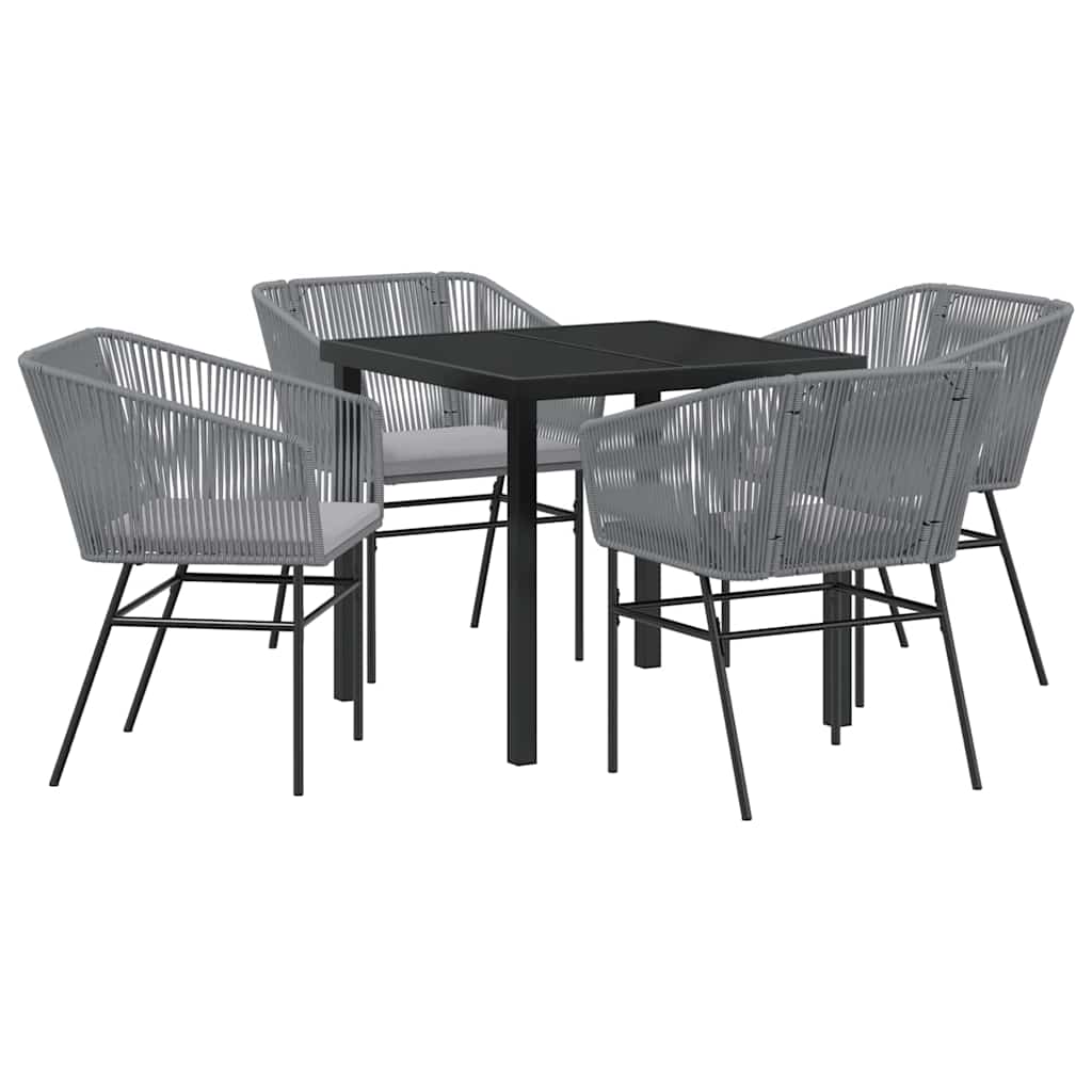 Have Spisebordssæt 5 pcs Grå Poly rattan