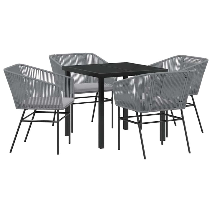 Have Spisebordssæt 5 pcs Grå Poly rattan