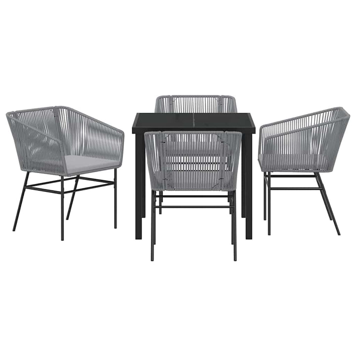 Have Spisebordssæt 5 pcs Grå Poly rattan