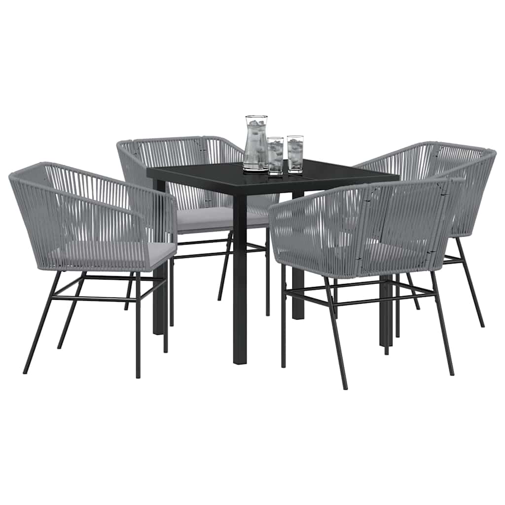 Have Spisebordssæt 5 pcs Grå Poly rattan