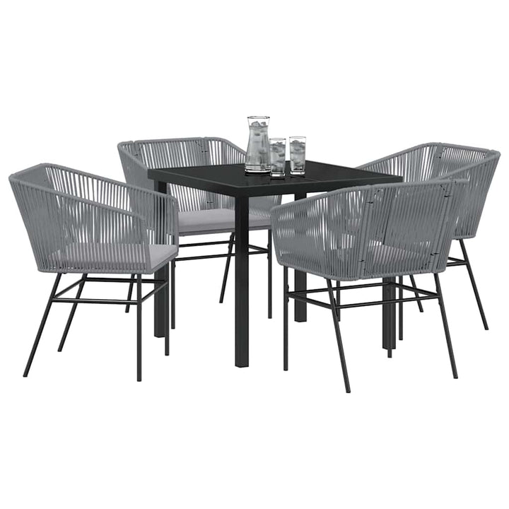 Have Spisebordssæt 5 pcs Grå Poly rattan