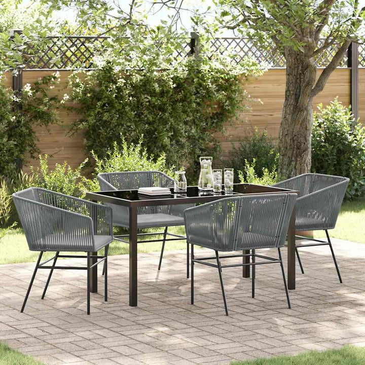 Have Spisebordssæt 5 pcs Grå Poly rattan
