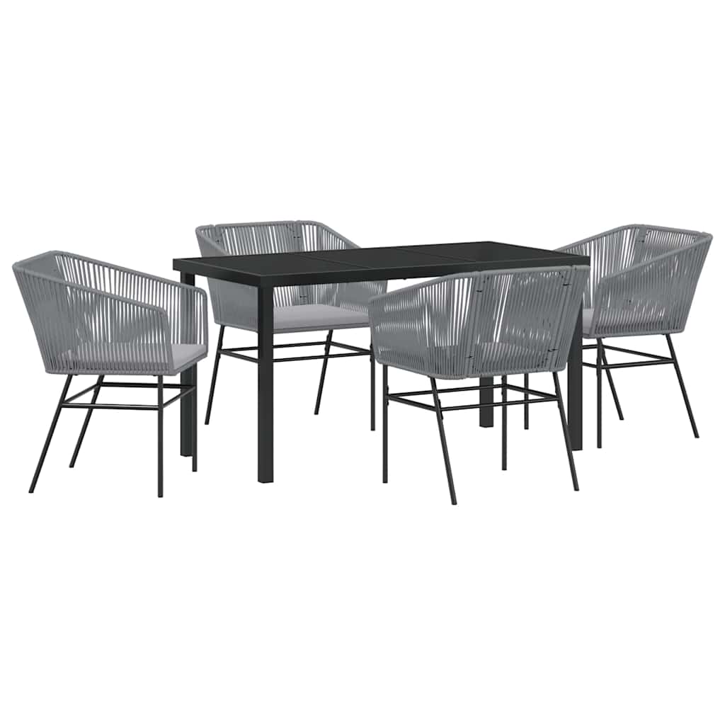 Have Spisebordssæt 5 pcs Grå Poly rattan