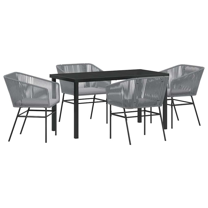 Have Spisebordssæt 5 pcs Grå Poly rattan