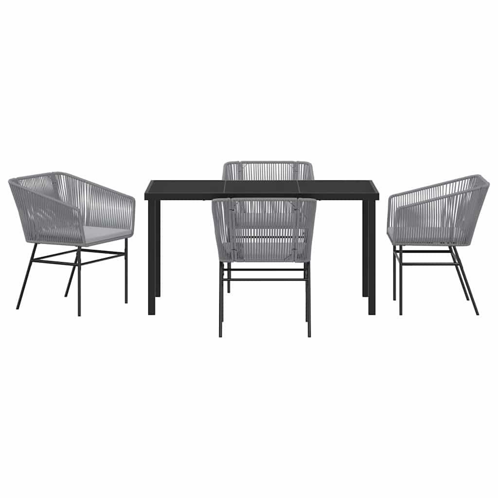 Have Spisebordssæt 5 pcs Grå Poly rattan