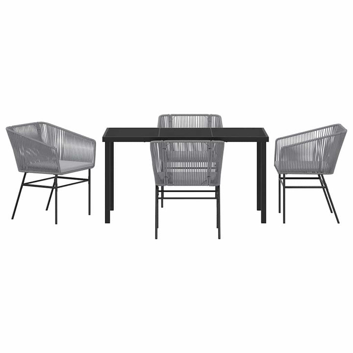 Have Spisebordssæt 5 pcs Grå Poly rattan