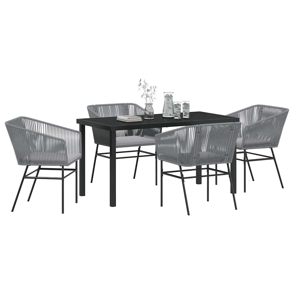 Have Spisebordssæt 5 pcs Grå Poly rattan