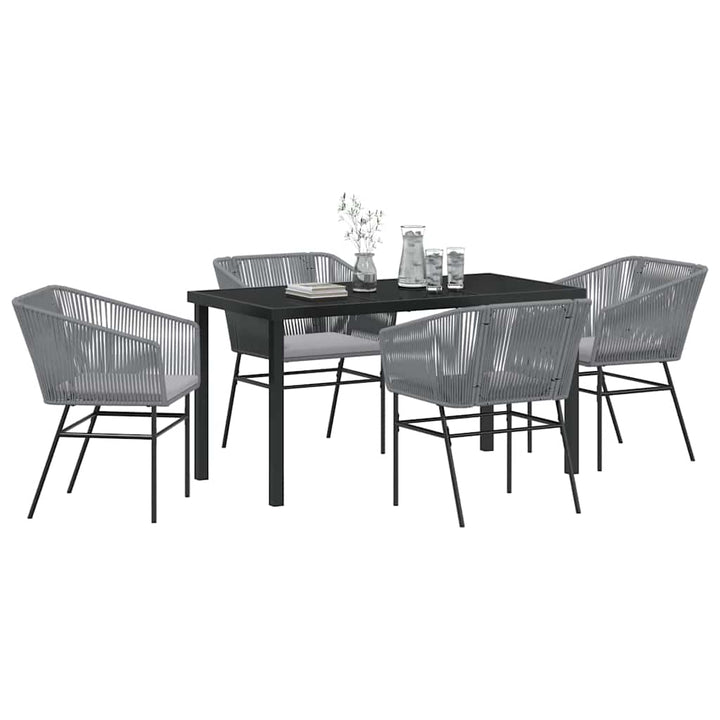 Have Spisebordssæt 5 pcs Grå Poly rattan