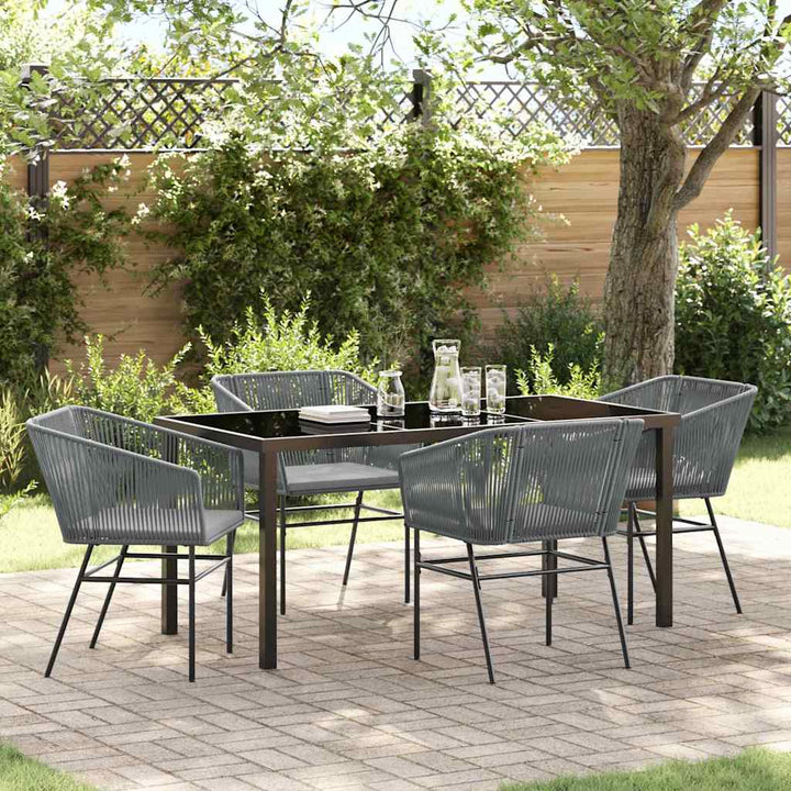 Have Spisebordssæt 5 pcs Grå Poly rattan
