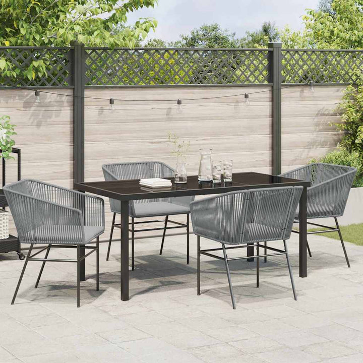 Have Spisebordssæt 5 pcs Grå Poly rattan