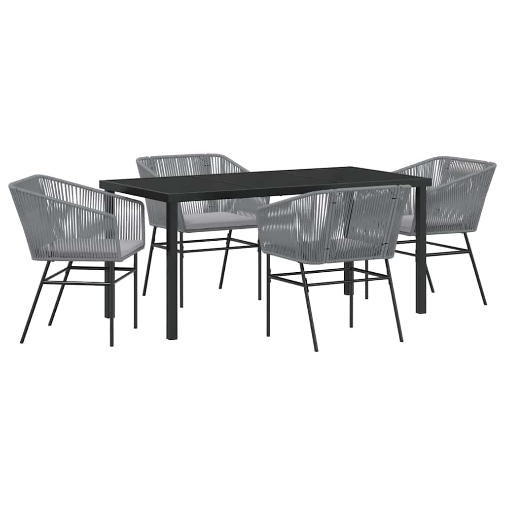 Have Spisebordssæt 5 pcs Grå Poly rattan