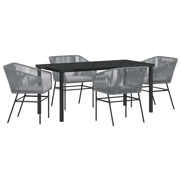 Have Spisebordssæt 5 pcs Grå Poly rattan