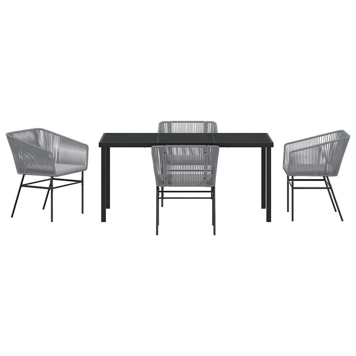 Have Spisebordssæt 5 pcs Grå Poly rattan