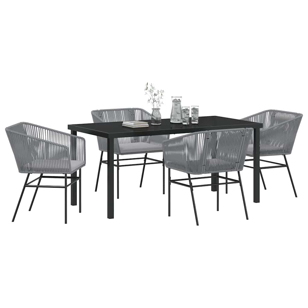 Have Spisebordssæt 5 pcs Grå Poly rattan