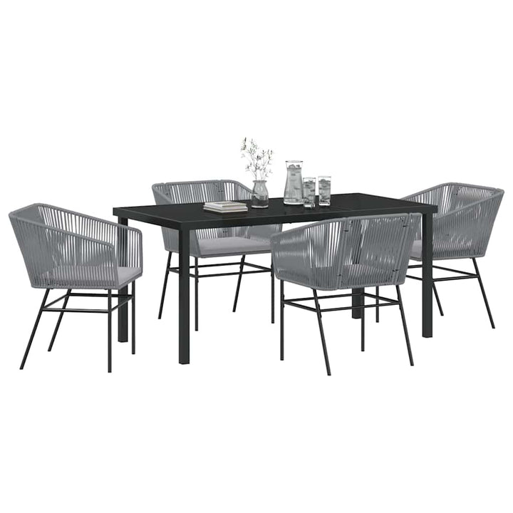 Have Spisebordssæt 5 pcs Grå Poly rattan