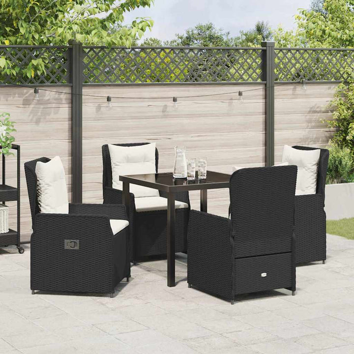 Have Spisebordssæt 5 pcs Sort polyrattan