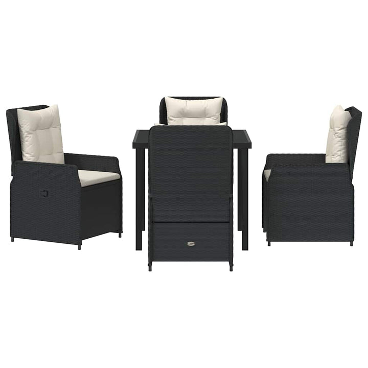 Have Spisebordssæt 5 pcs Sort polyrattan