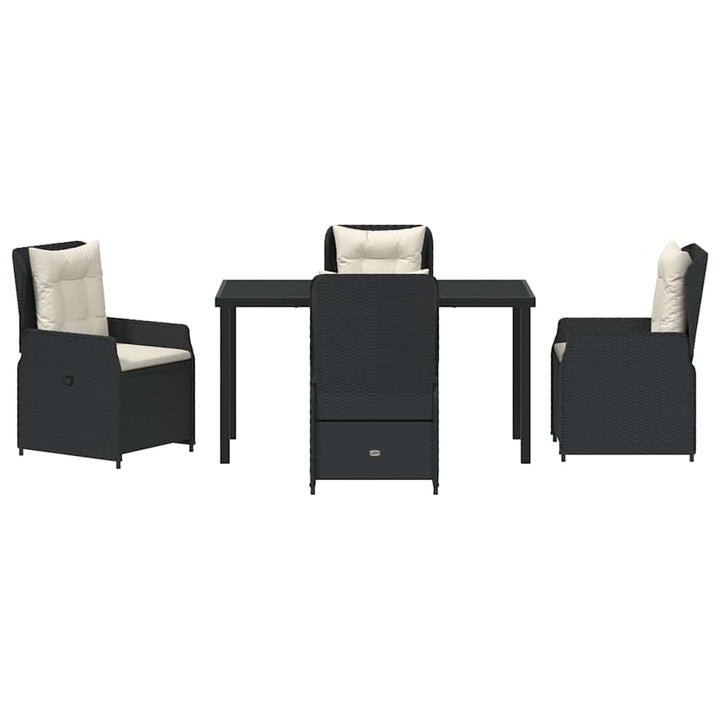 Have Spisebordssæt 5 pcs Sort polyrattan
