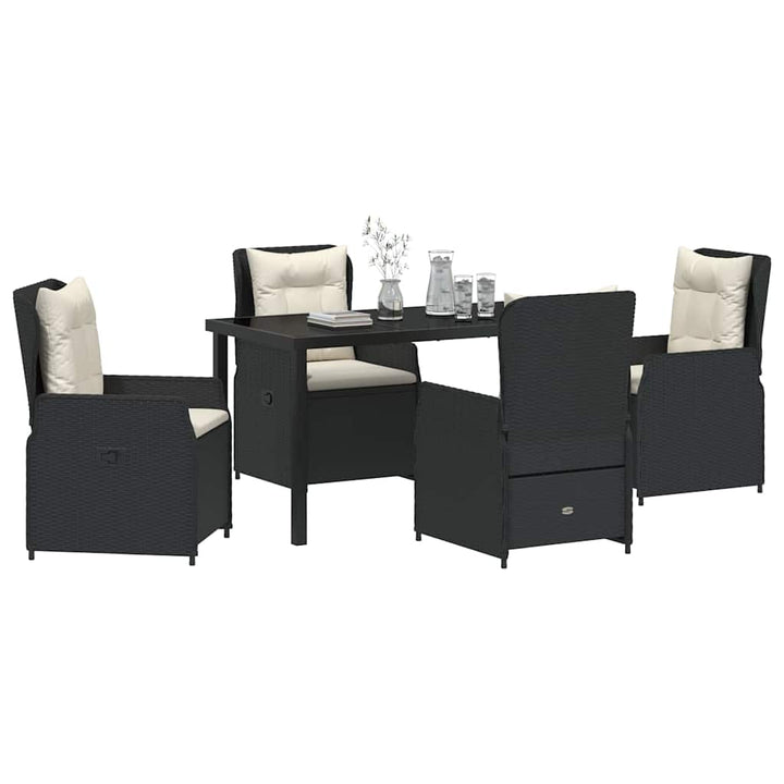 Have Spisebordssæt 5 pcs Sort polyrattan