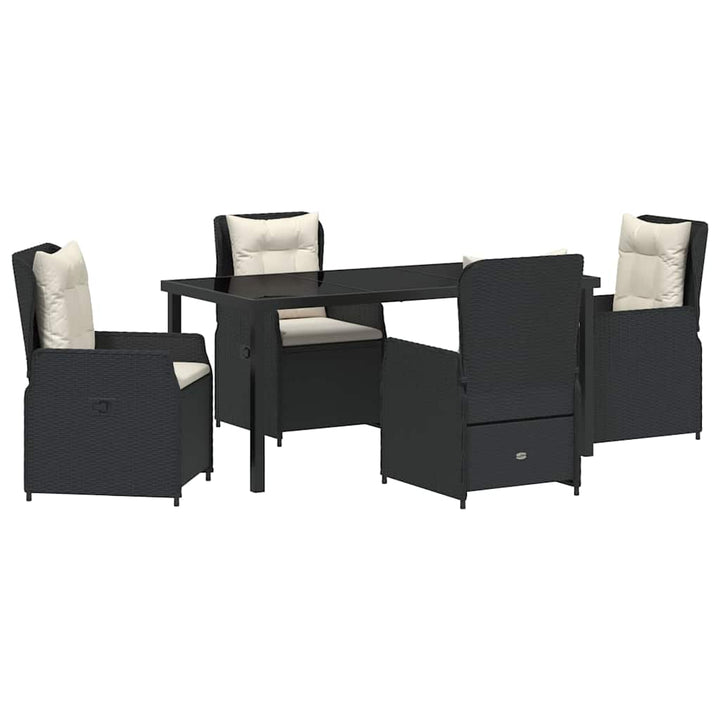 Have Spisebordssæt 5 pcs Sort polyrattan